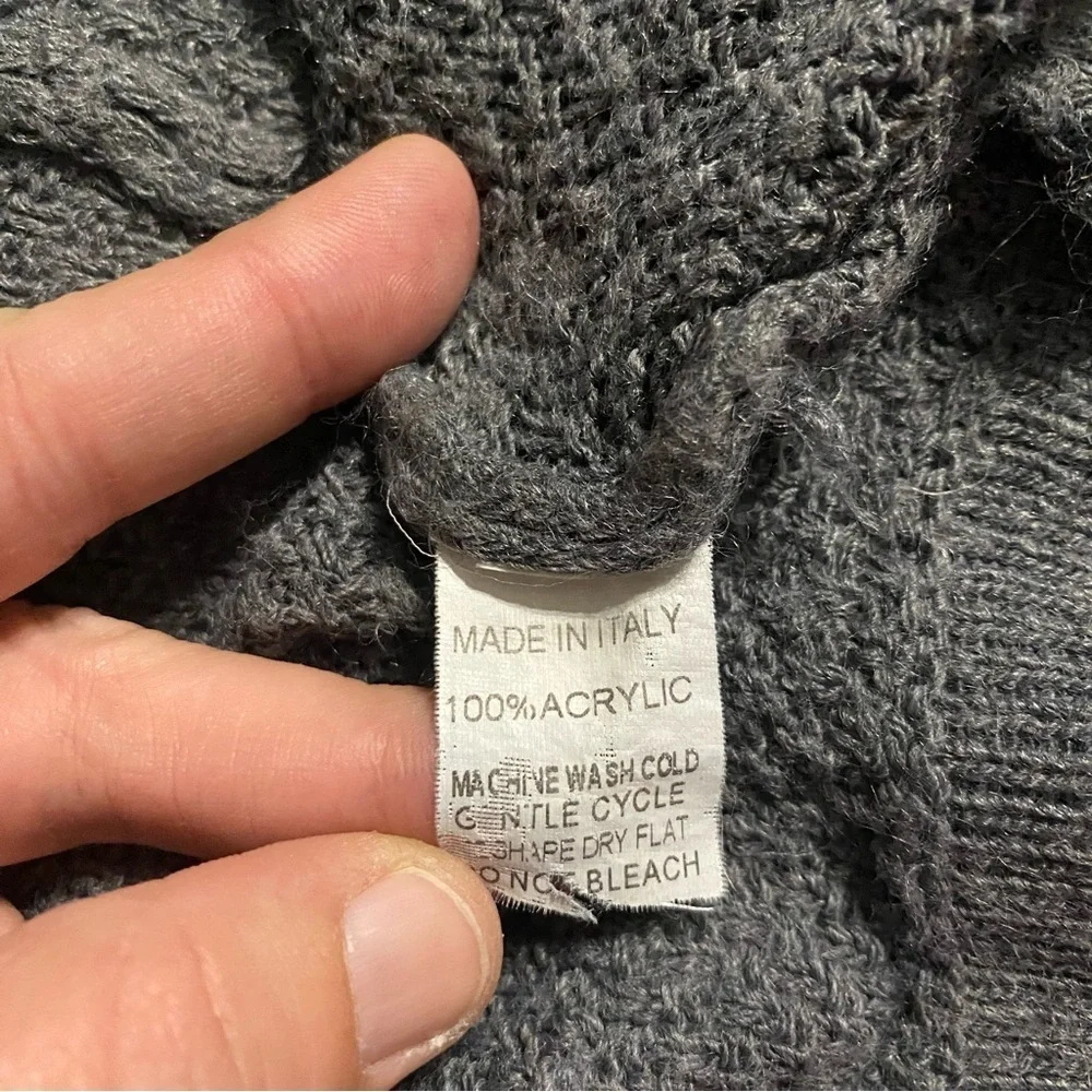 American Eagle Gray Knit Made In Italy Cardigan Sweater